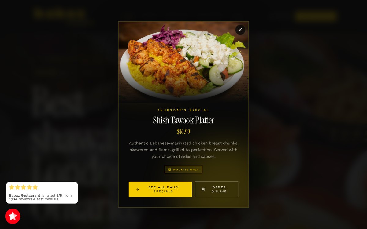 Babaz Restaurant website by MakkiWeb