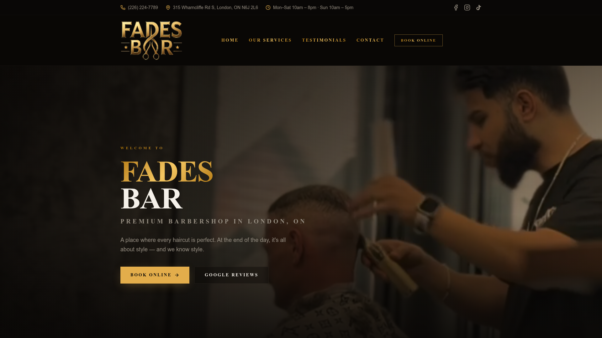Fades Bar website by MakkiWeb