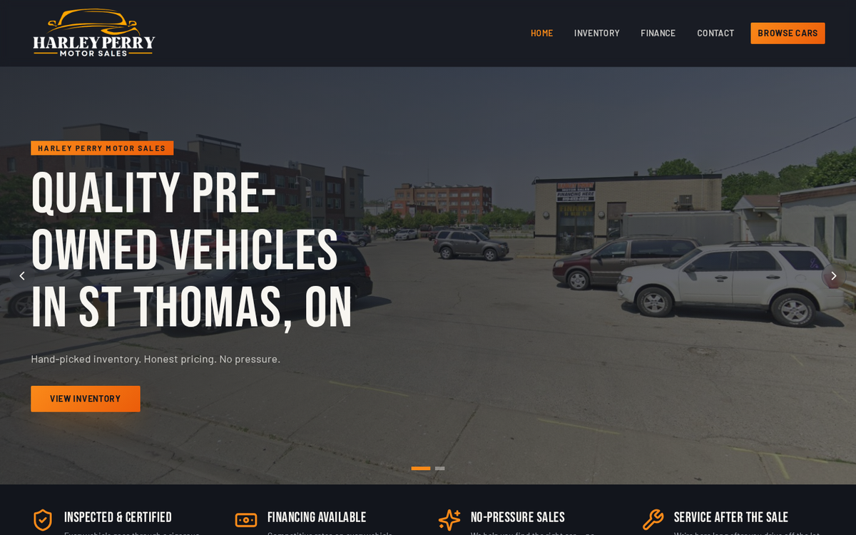Harley Perry Motor Sales website by MakkiWeb