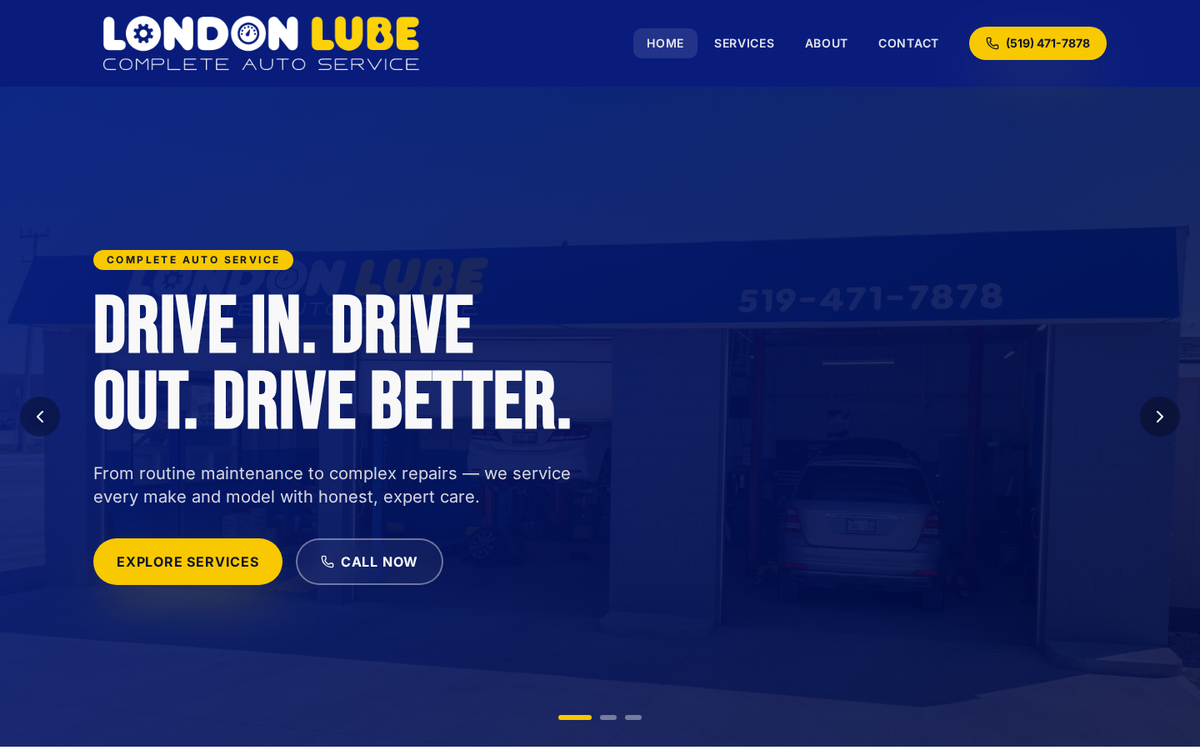 London Lube website by MakkiWeb