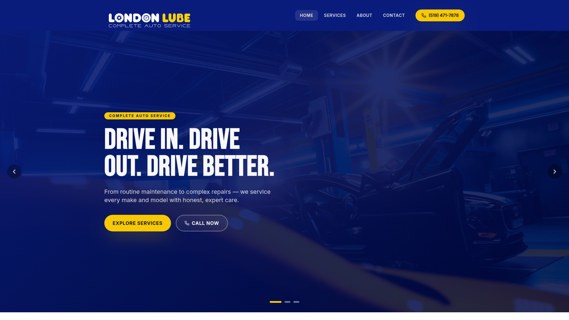 London Lube website by MakkiWeb